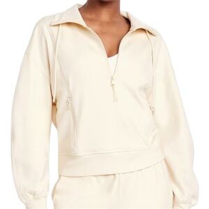 Old Navy Active Dynamic Fleece. Women’s XL. Cream Half-Zip Pullover Sweatshirt